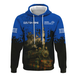 Railspirit Personalized Conrail Railroad Hoodie Vintage Train Art Style Zip Up Hoodie For Locomotive Fans