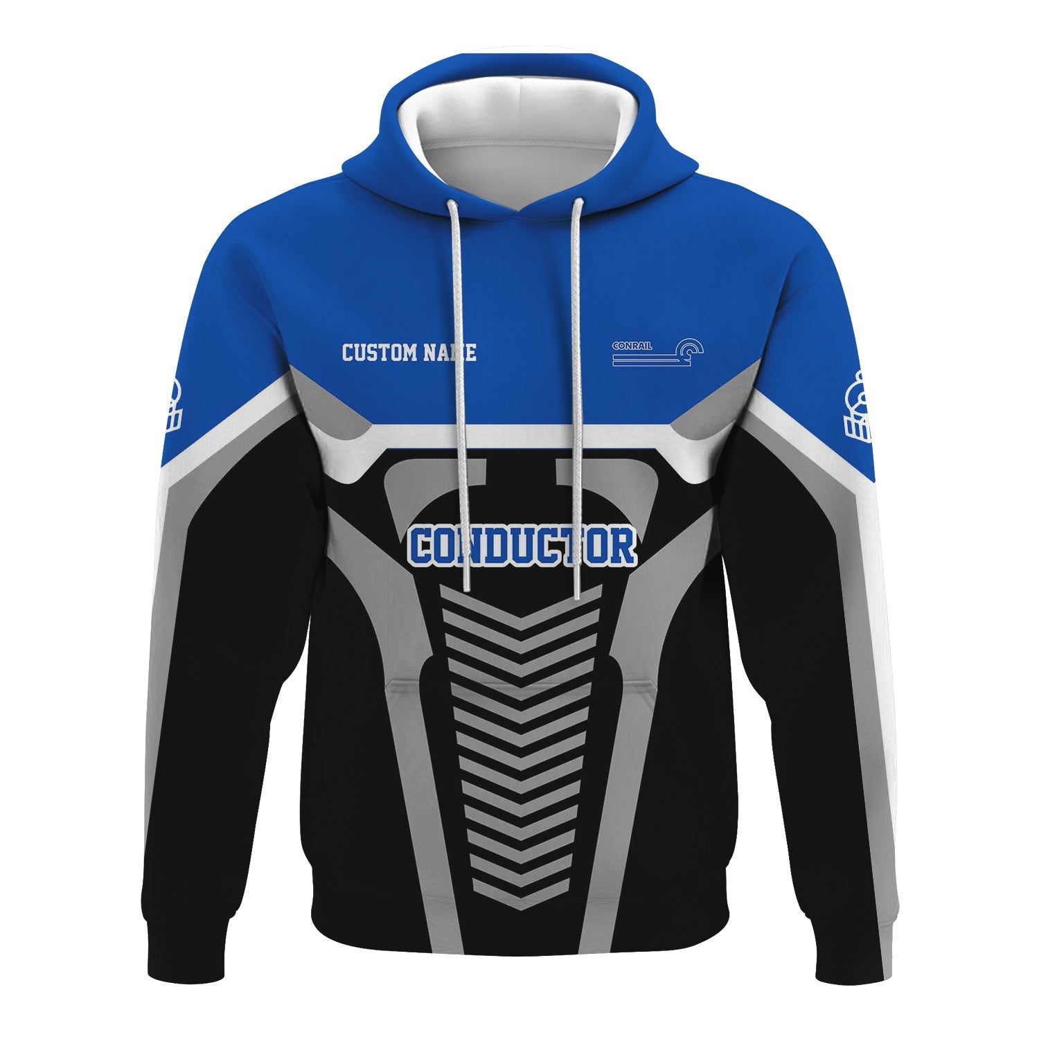 Railspirit Personalized Conrail Railroad Hoodie Track-Inspired with Custom Job Position Train Zip Up Hoodie