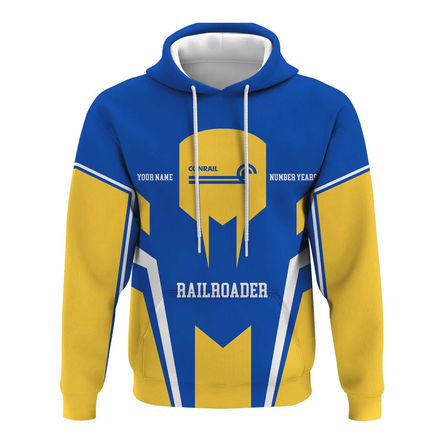 Railspirit Personalized Conrail Railroad Hoodie Custom Year Railroader Zip Up Hoodie Gift Idea For Train Lover