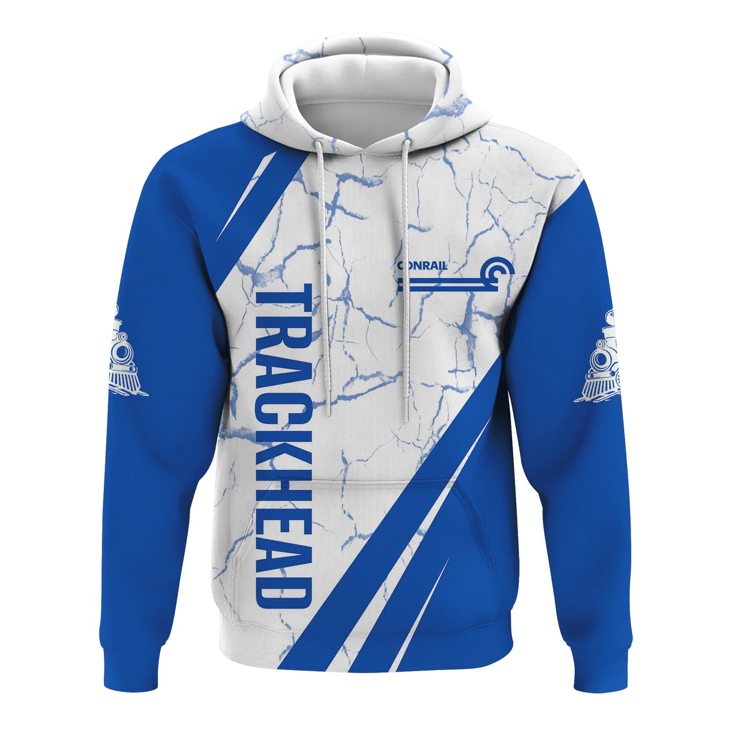 Railspirit Personalized Conrail Railroad Hoodie Crackle Texture Style Train Zip Up Hoodie For Trackhead