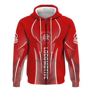 Railspirit Personalized Pennsylvania Railroad Hoodie Striking Line Style Train Zip Up Hoodie For Locomotive Lovers