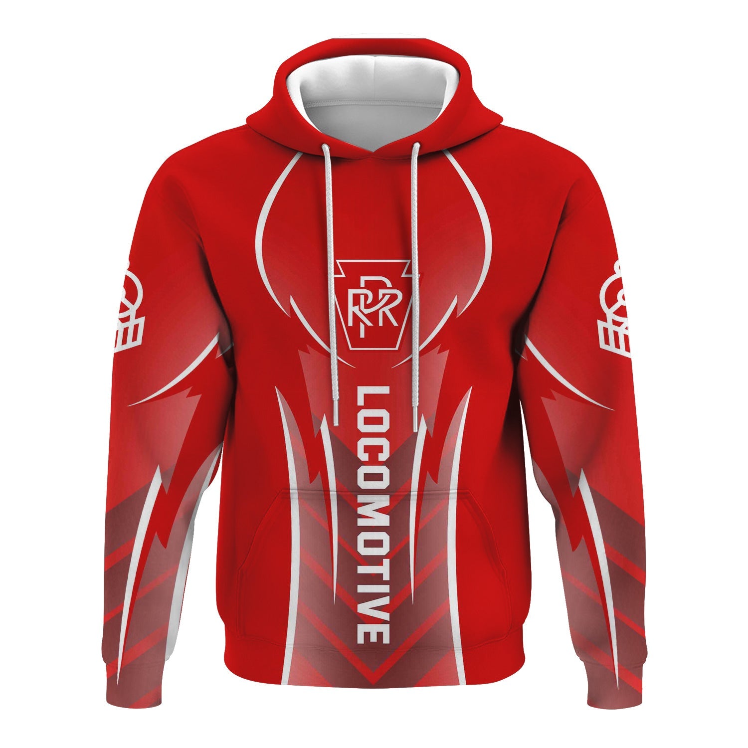 Railspirit Personalized Pennsylvania Railroad Hoodie Striking Line Style Train Zip Up Hoodie For Locomotive Lovers