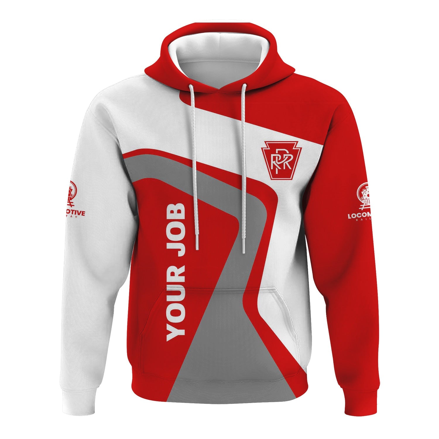 Railspirit Personalized Pennsylvania Railroad Hoodie Unique Design with Custom Job Position Train Zip Up Hoodie