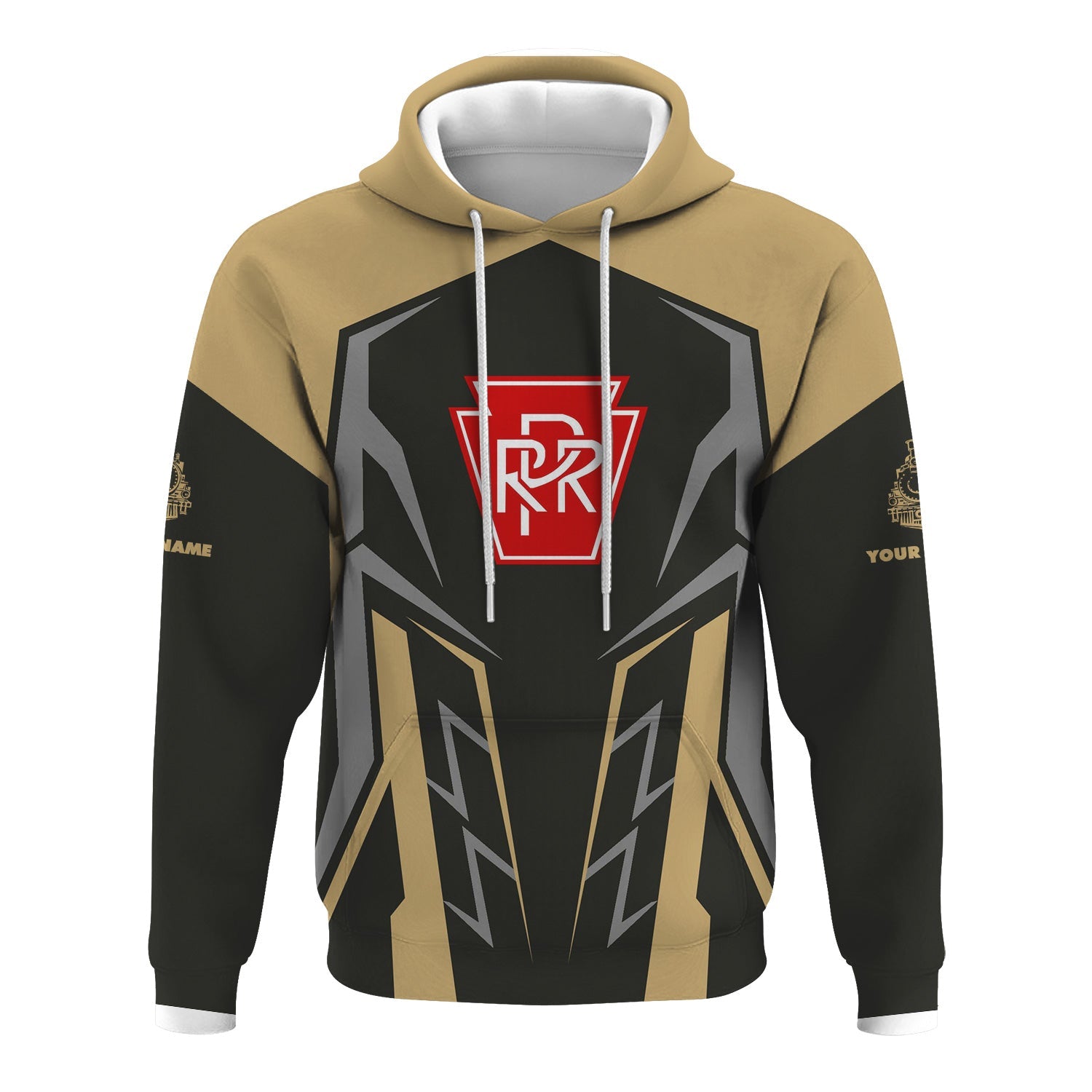 Railspirit Personalized Pennsylvania Railroad Hoodie Futuristic Design with Custom Job Train Zip Up Hoodie