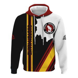 Railspirit Personalized Great Northern Railway Hoodie GNR All Over Printed Unisex Zip Up Hoodie