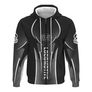 Railspirit Personalized New York Central Railroad Hoodie Striking Line Style Train Zip Up Hoodie For Locomotive Lovers