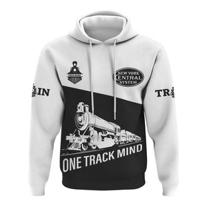 Railspirit Custom Name New York Central Railroad Hoodie One Track Mind Printed Zip Hoodie