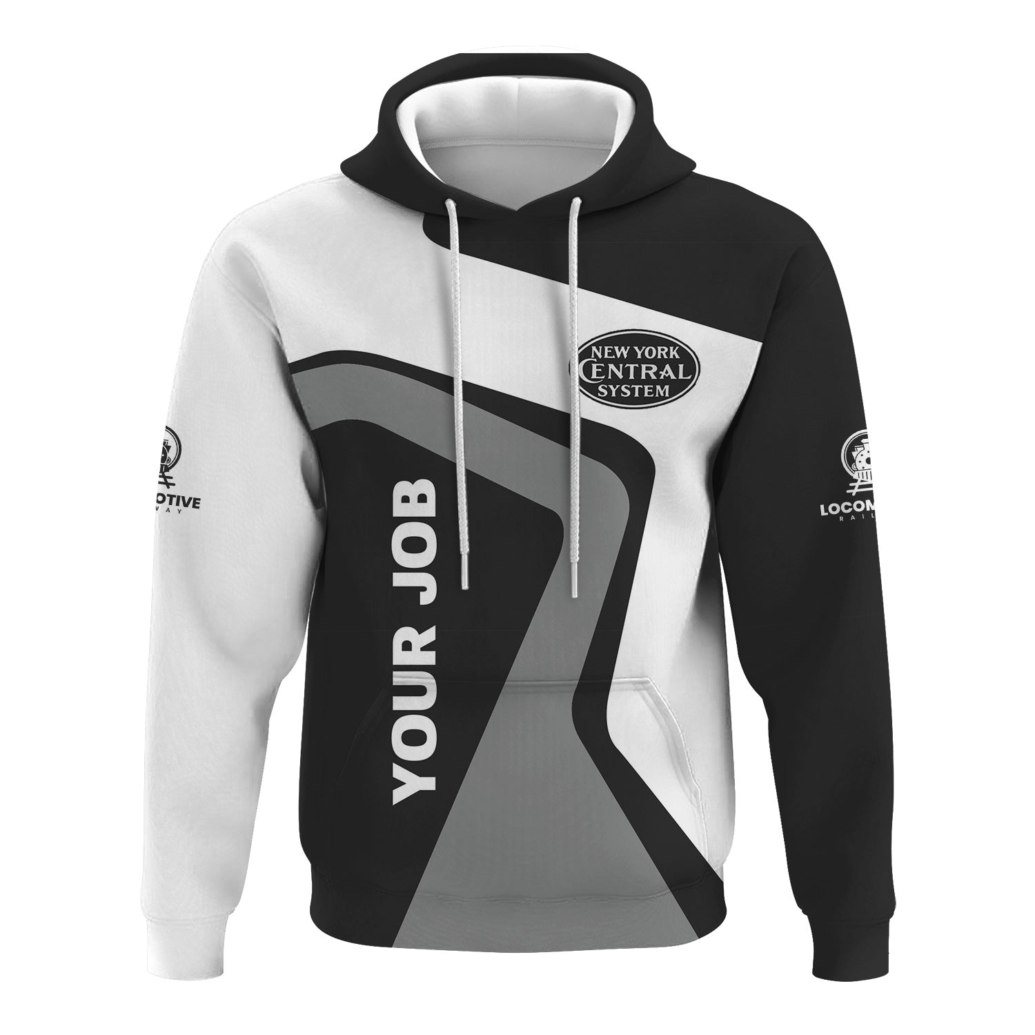 Railspirit Personalized New York Central Railroad Hoodie Unique Design with Custom Job Position Train Zip Up Hoodie