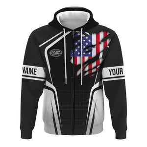 Railspirit Personalized New York Central Railroad Hoodie American Eagle Vintage Train Zip Up Hoodie