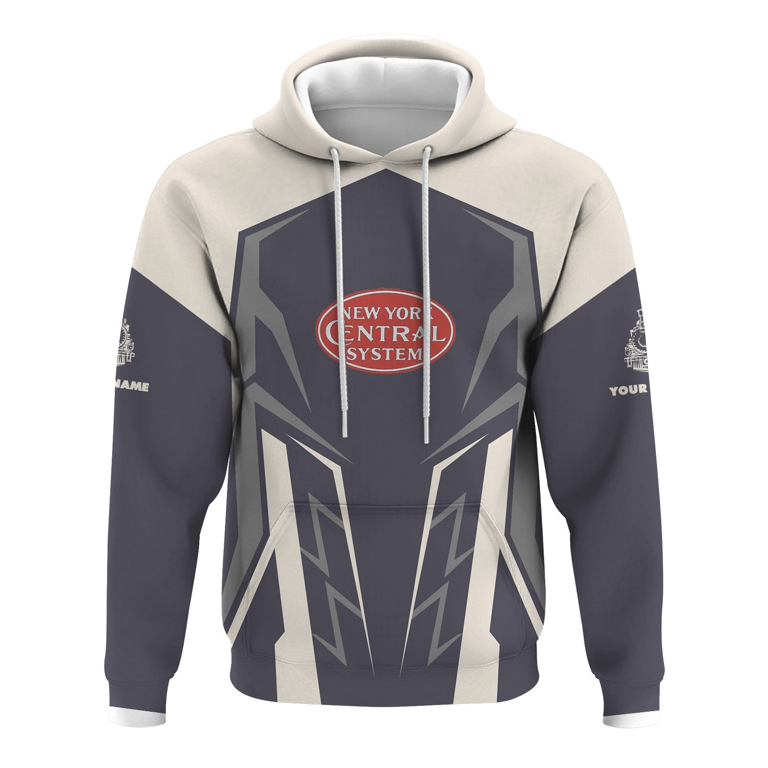 Railspirit Personalized New York Central Railroad Hoodie Futuristic Design with Custom Job Train Zip Up Hoodie