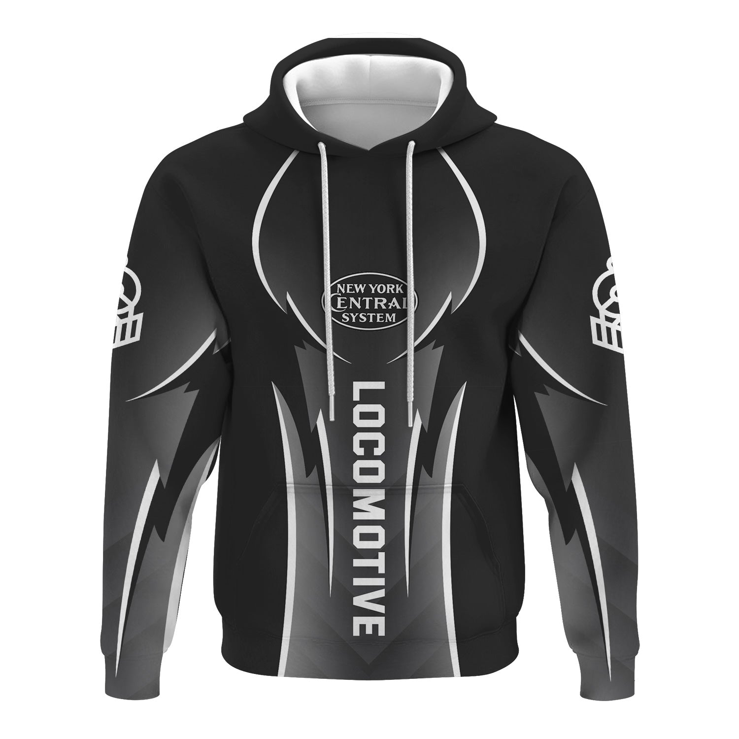 Railspirit Personalized New York Central Railroad Hoodie Striking Line Style Train Zip Up Hoodie For Locomotive Lovers