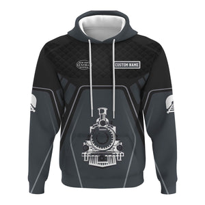 Railspirit Personalized New York Central Railroad Hoodie Steam Locomotive Engine Graphic Train Zip Up Hoodie All Over Print