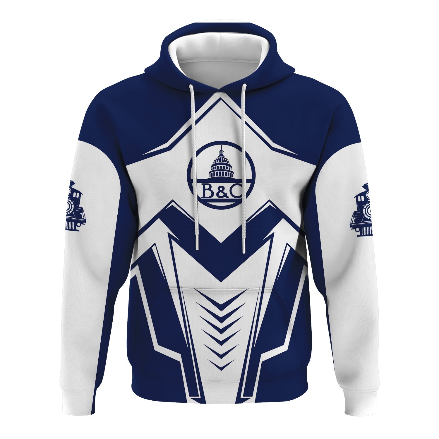 Railspirit Personalized Baltimore and Ohio Railroad Hoodie Railway Trainspotter Style B&O Zip Up Hoodie Gift Idea For Foamers