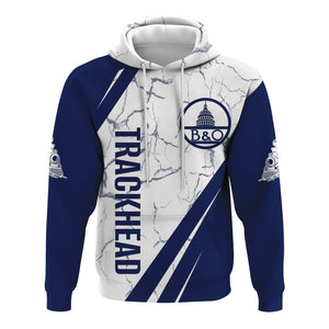 Railspirit Personalized Baltimore and Ohio Railroad Hoodie Crackle Texture Style B&O Train Zip Up Hoodie For Trackhead