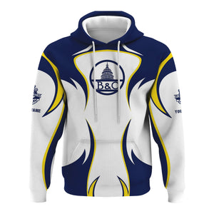 Railspirit Personalized Baltimore and Ohio Railroad Hoodie Distinctive Flame Style B&O Zip Up Hoodie For Steam Engine Addict