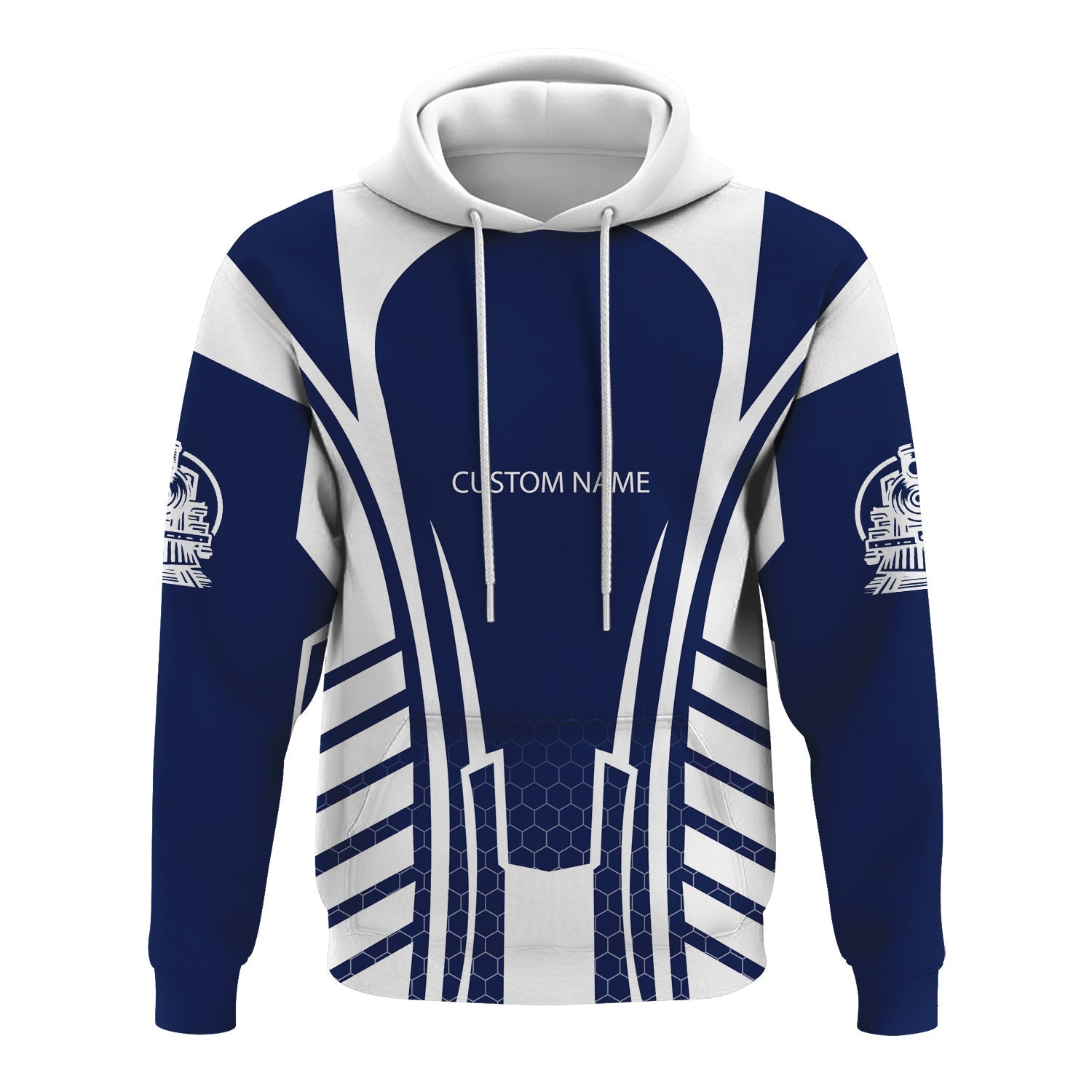 Railspirit Personalized Baltimore and Ohio Railroad Hoodie Striped Railroad Style B&O Train Zip Up Hoodie All Over Print