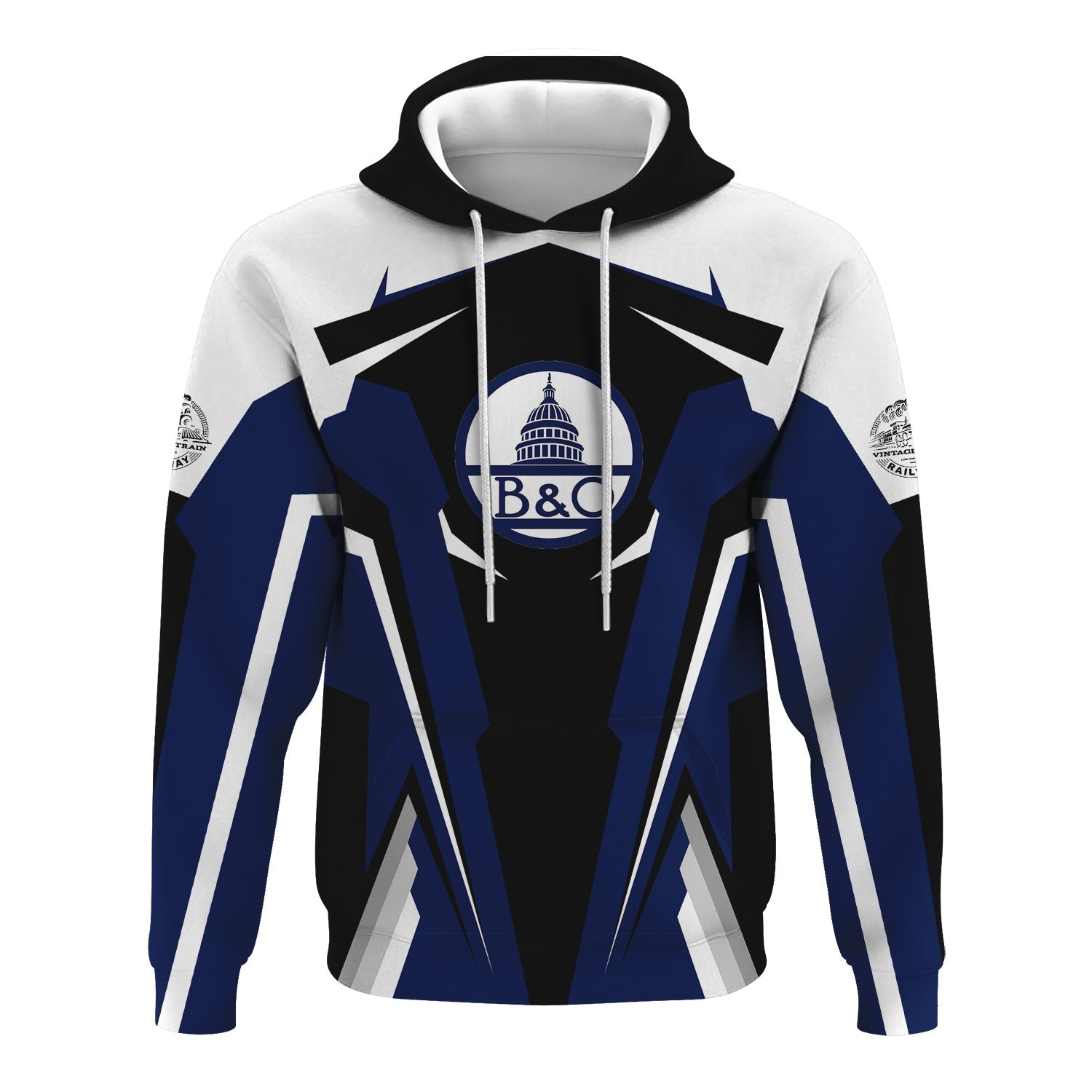 Railspirit Personalized Baltimore and Ohio Railroad Hoodie Strong Line Style B&O Train Hoodie Gift Idea For Train Lover