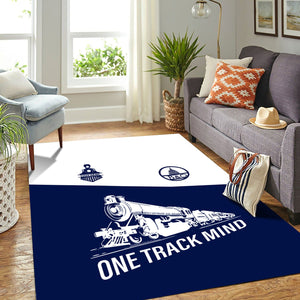 Railspirit Personalized Baltimore and Ohio Railroad Area Rug One Track Mind B&O Train Rug Gift Idea For Train Lover