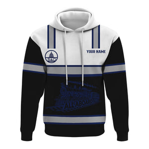 Railspirit Custom Name Baltimore and Ohio Railroad Hoodie Eat Train Sleep Repeat B&O Printed Train Zip Hoodie
