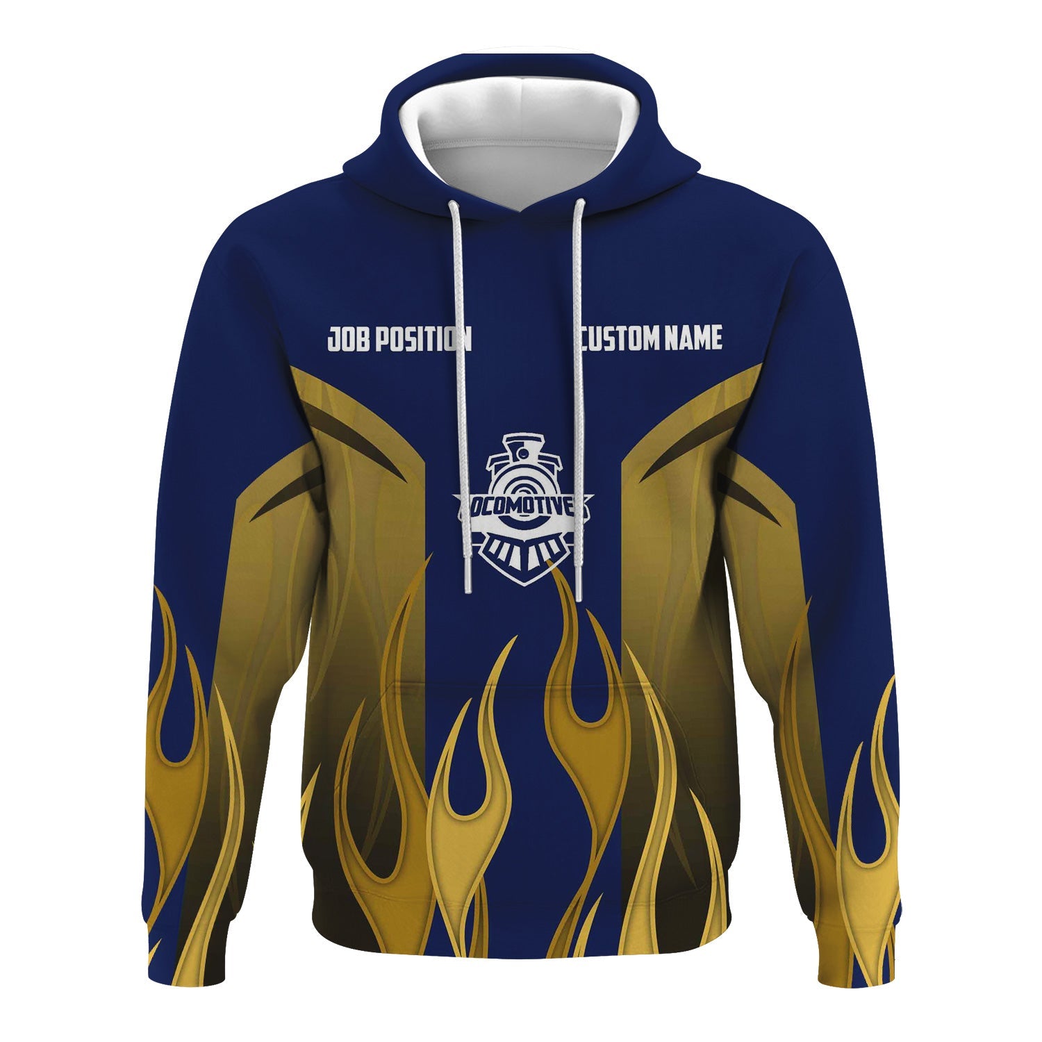 Railspirit Custom Name and Job Title Baltimore and Ohio Railroad Hoodie Flame Graphic B&O Train Zip Up Hoodie