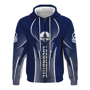 Railspirit Personalized Baltimore and Ohio Railroad Hoodie Striking Line Style B&O Train Zip Up Hoodie For Locomotive Lovers