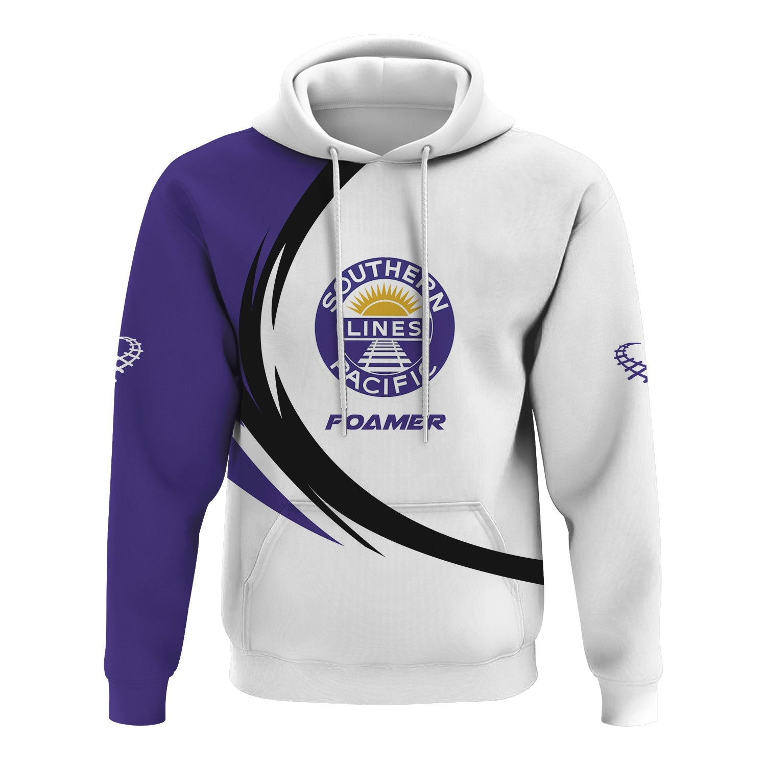 Railspirit Personalized Southern Pacific Railroad Hoodie Unique Graphic Style Zip Up Hoodie For Train Enthusiasts