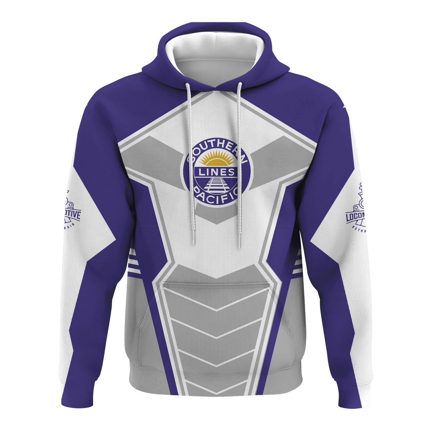 Railspirit Personalized Southern Pacific Railroad Hoodie Engine-Inspired Style Train Zip Up Hoodie for Railroad Fanatic