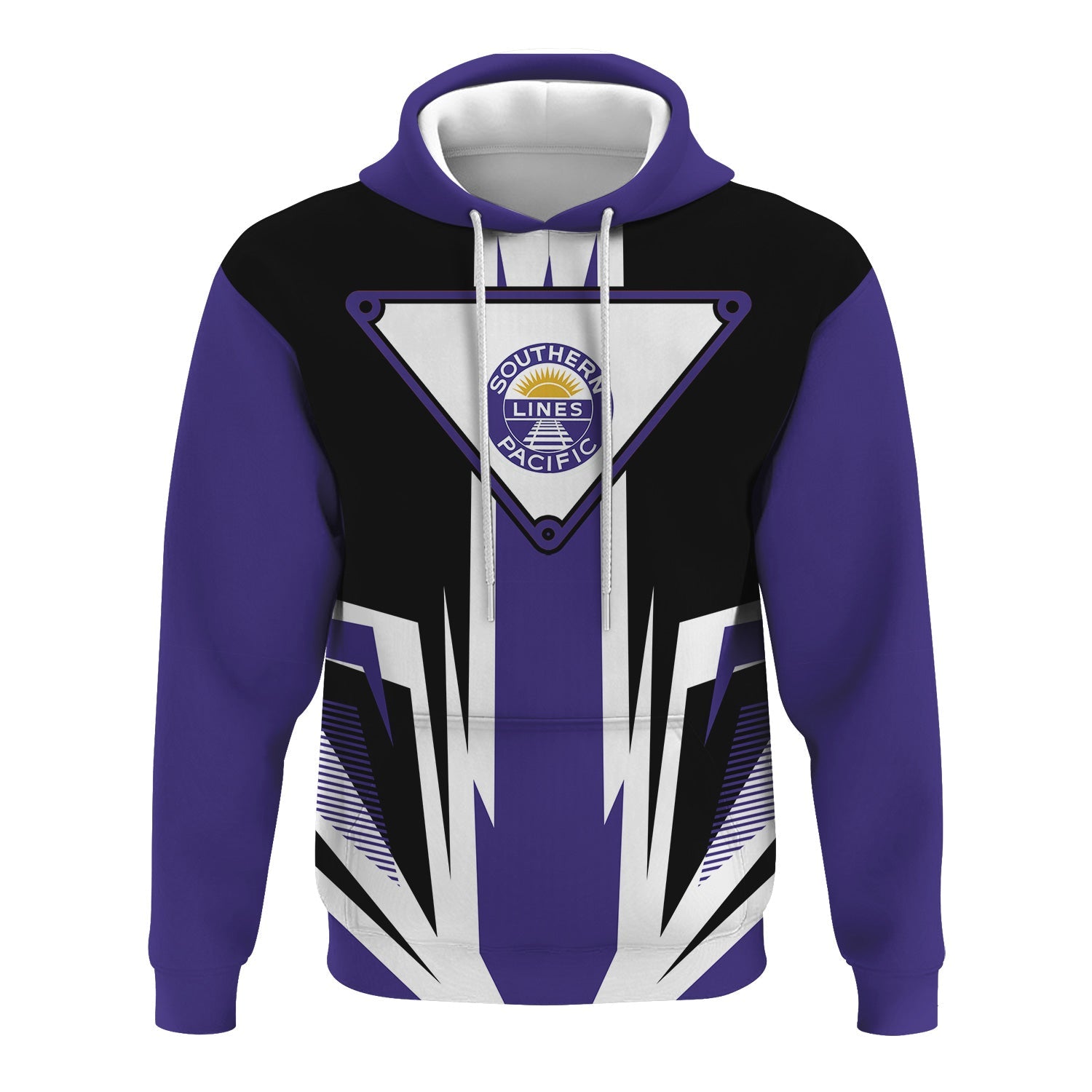 Railspirit Southern Pacific Railroad Hoodie Bold Graphic Style All Over Printed Zip Up Hoodie