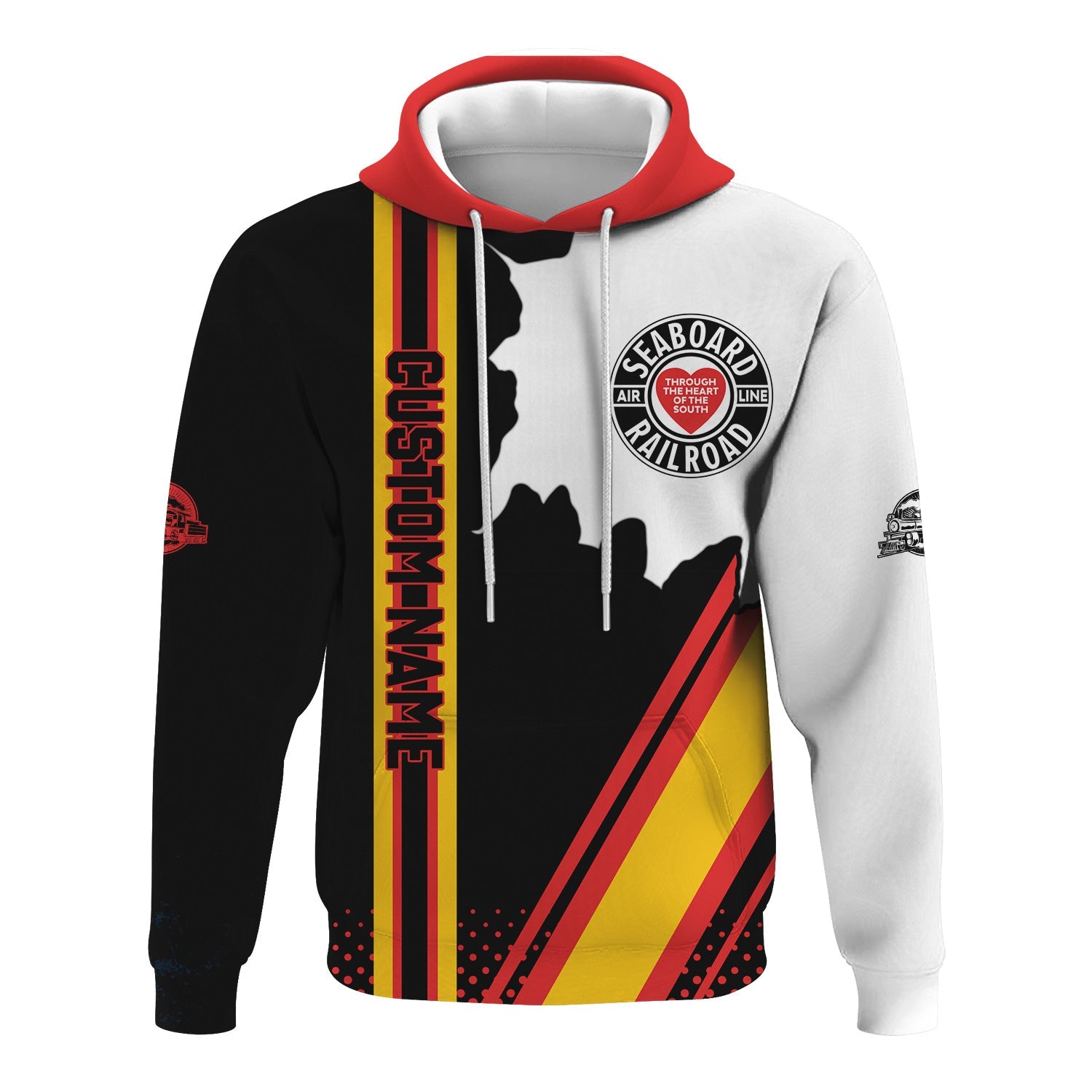 Railspirit Personalized Seaboard Air Line Railroad Hoodie All Over Printed Unisex Zip Up Hoodie