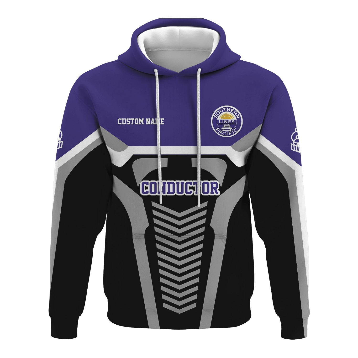 Railspirit Personalized Southern Pacific Railroad Hoodie Track-Inspired with Custom Job Position Train Zip Up Hoodie