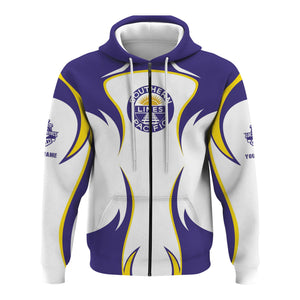 Railspirit Personalized Southern Pacific Railroad Hoodie Distinctive Flame Style Zip Up Hoodie For Steam Engine Addict