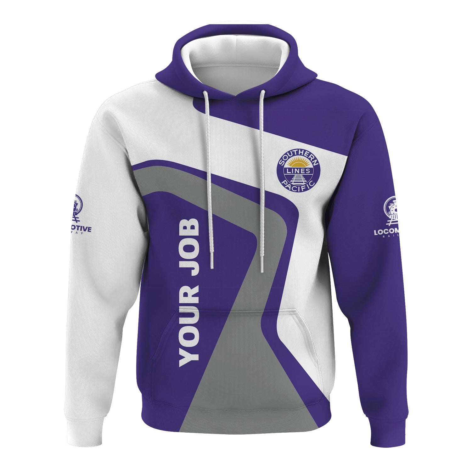 Railspirit Personalized Southern Pacific Railroad Hoodie Unique Design with Custom Job Position Train Zip Up Hoodie