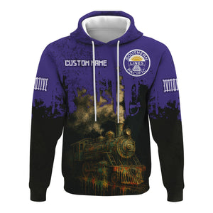 Railspirit Personalized Southern Pacific Railroad Hoodie Vintage Train Art Style Zip Up Hoodie For Locomotive Fans