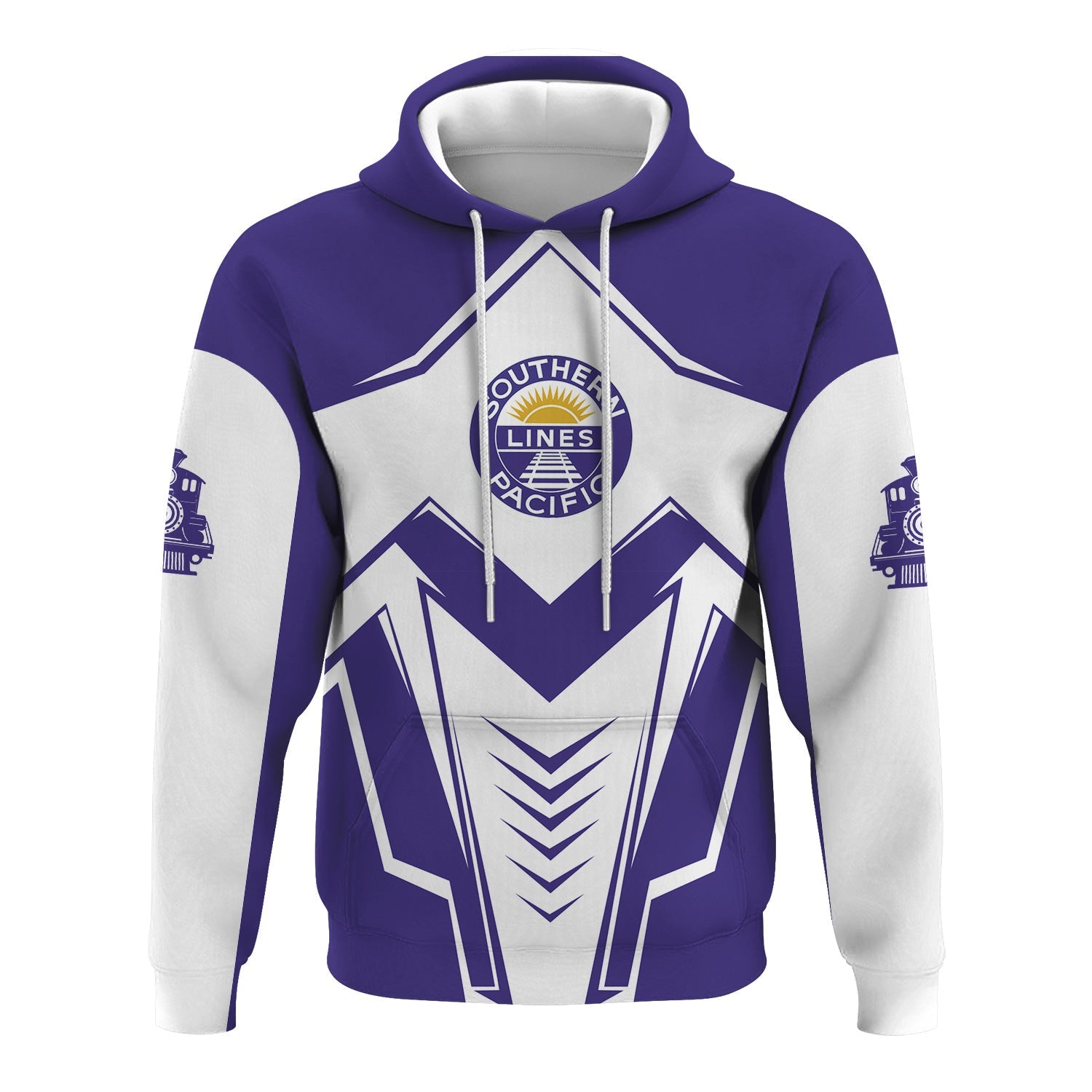 Railspirit Personalized Southern Pacific Railroad Hoodie Railway Trainspotter Style Zip Up Hoodie Gift Idea For Foamers