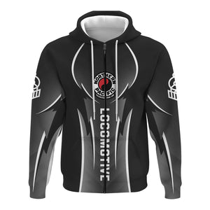 Railspirit Personalized Northern Pacific Railway Hoodie Striking Line Style Train Zip Up Hoodie For Locomotive Lovers