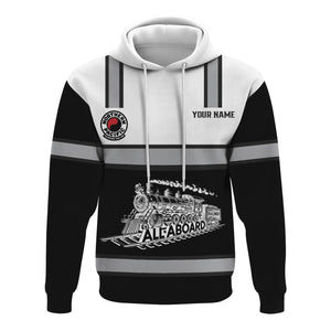 Railspirit Custom Name Northern Pacific Railway Hoodie Eat Train Sleep Repeat Printed Train Zip Hoodie