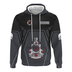 Railspirit Personalized Northern Pacific Railway Hoodie Steam Locomotive Engine Graphic Train Zip Up Hoodie All Over Print