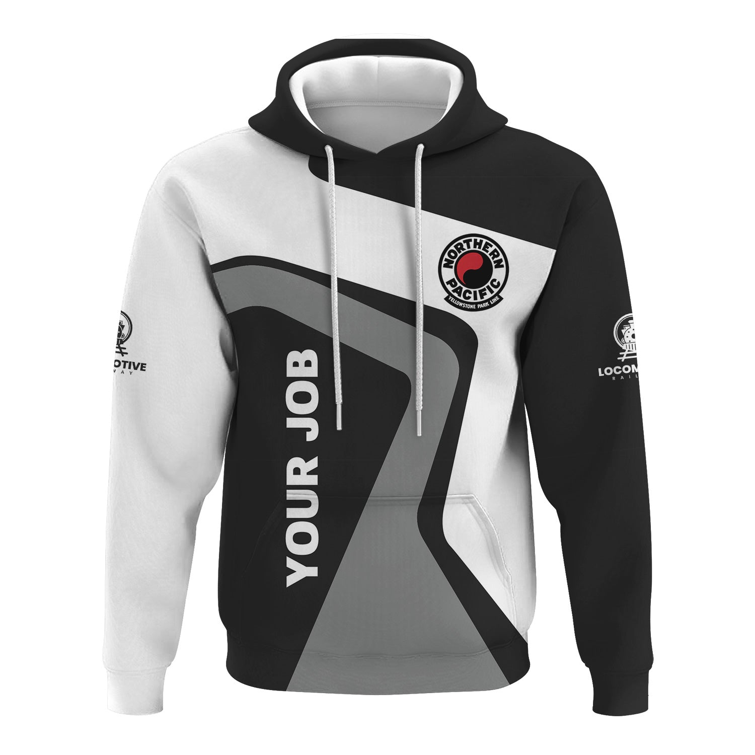 Railspirit Personalized Northern Pacific Railway Hoodie Unique Design with Custom Job Position Train Zip Up Hoodie