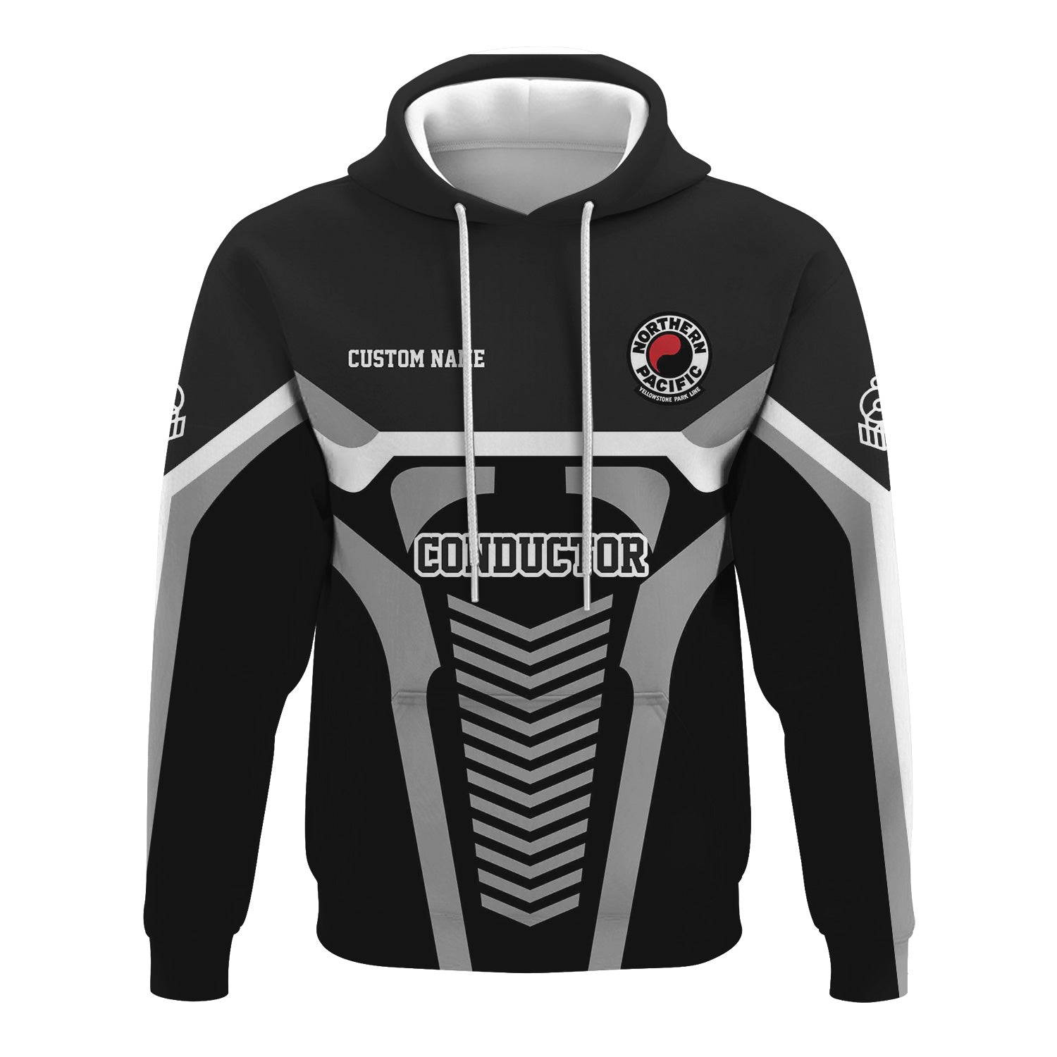 Railspirit Personalized Northern Pacific Railway Hoodie Track-Inspired with Custom Job Position Train Zip Up Hoodie