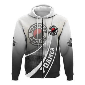 Railspirit Personalized Northern Pacific Railway Hoodie Railway-Themed Style Zip Up Hoodie Gift Idea For Trainspotter