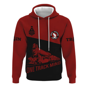 Railspirit Custom Name Great Northern Railway Hoodie One Track Mind GNR Printed Zip Hoodie