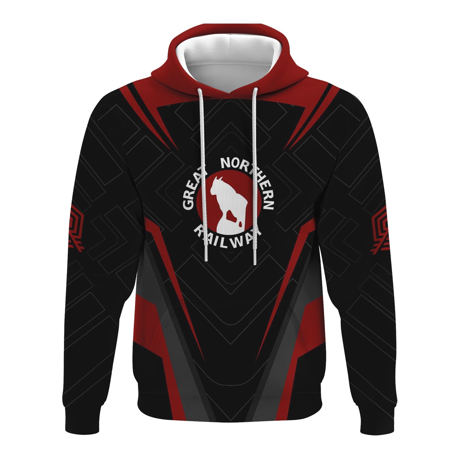 Railspirit Personalized Great Northern Railway Hoodie Railway Inspired Apparel GNR Train Zip Up Hoodie For Train Lovers