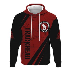Railspirit Personalized Great Northern Railway Hoodie Crackle Texture Style GNR Train Zip Up Hoodie For Trackhead