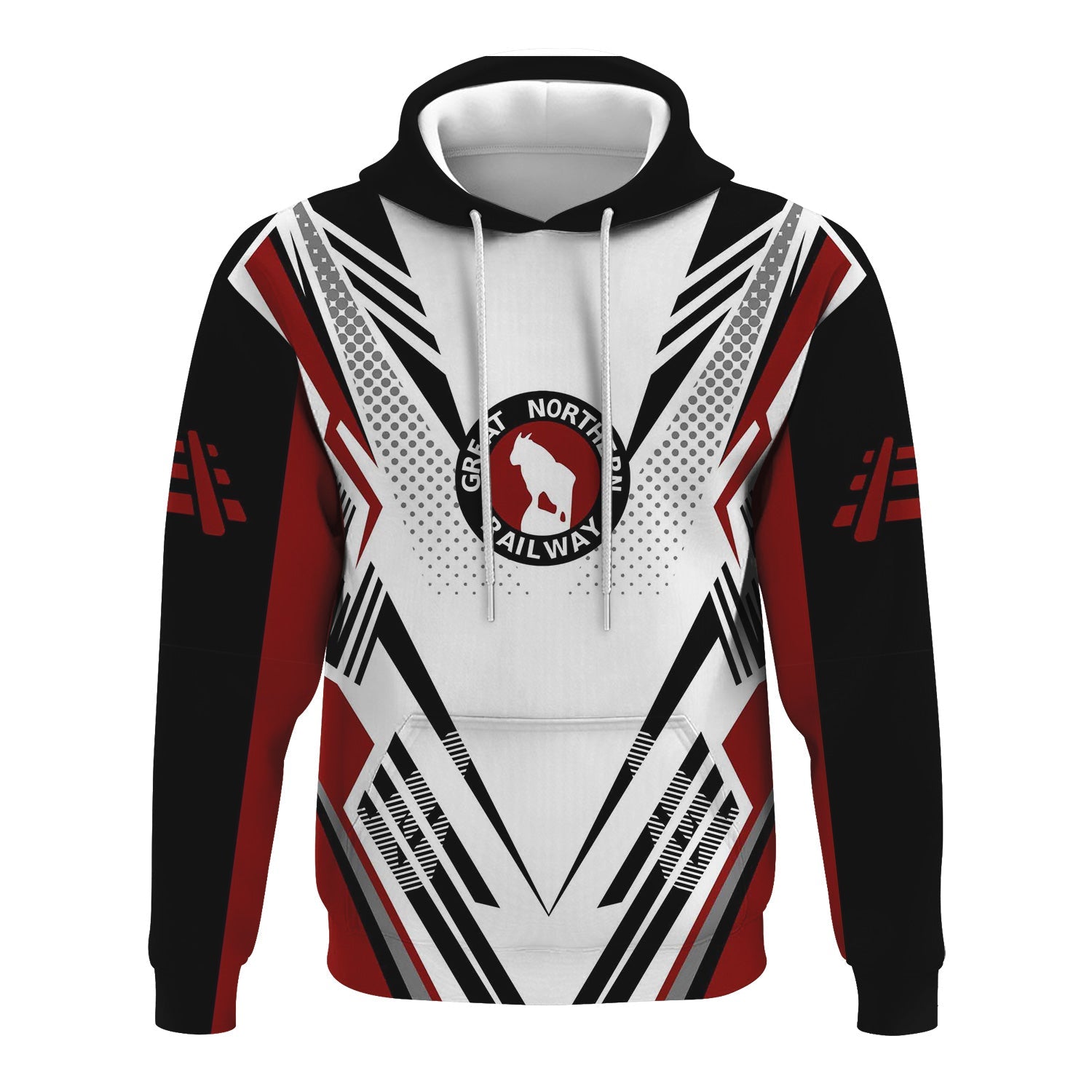 Railspirit Personalized Great Northern Railway Hoodie Railroad Tribute Design GNR Train Zip Up Hoodie for Train Lovers