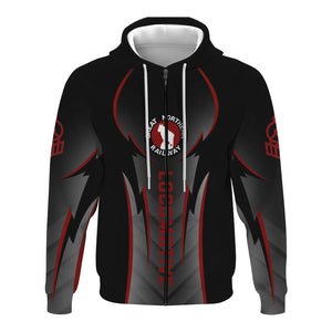 Railspirit Personalized Great Northern Railway Hoodie Striking Line Style GNR Train Zip Up Hoodie For Locomotive Lovers