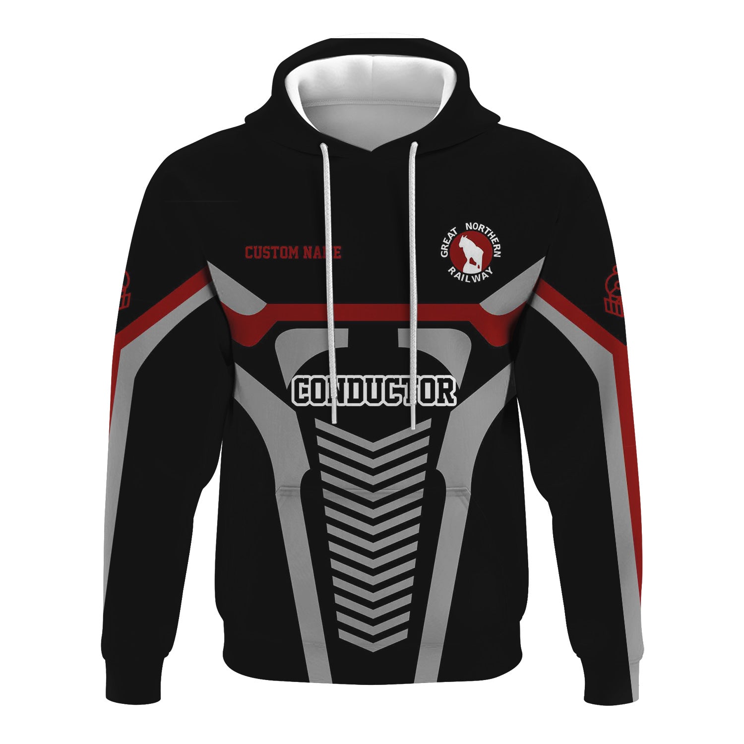 Railspirit Personalized Great Northern Railway Hoodie Track-Inspired with Custom Job Position GNR Train Zip Up Hoodie