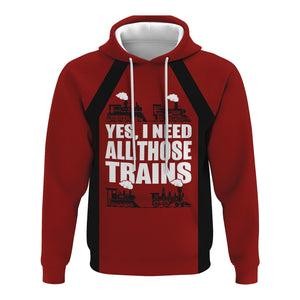 Railspirit Custom Name Great Northern Railway Hoodie Yes I Need All Those Train GNR Printed Zip Hoodie