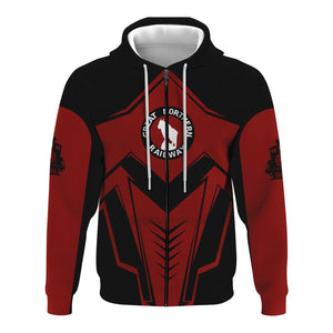 Railspirit Personalized Great Northern Railway Hoodie Railway Trainspotter Style GNR Zip Up Hoodie Gift Idea For Foamers