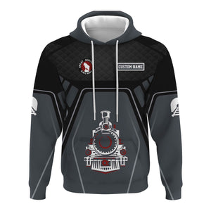 Railspirit Personalized Great Northern Railway Hoodie Steam Locomotive Engine Graphic GNR Train Zip Up Hoodie All Over Print