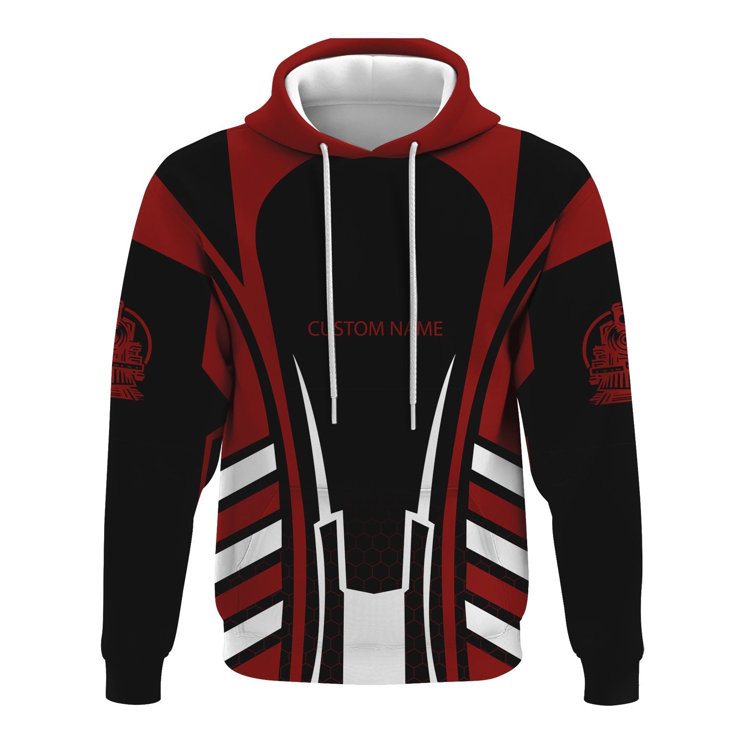 Railspirit Personalized Great Northern Railway Hoodie Striped Railroad Style GNR Train Zip Up Hoodie All Over Print